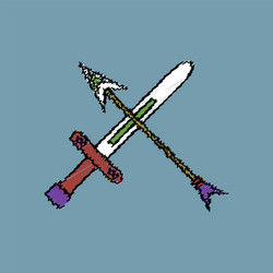 flat shading style icon sword and arrow vector image