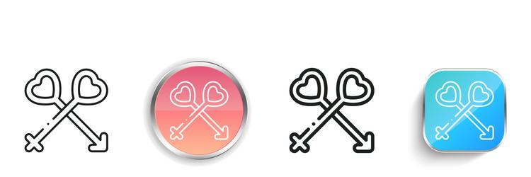 gender icon thin linear regular and button style vector image