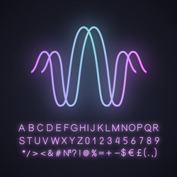 parallel sound waves neon light icon digital vector