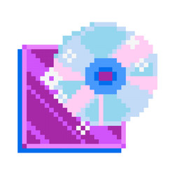 Retro 8-bit CD Icon vector image