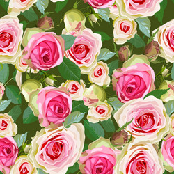 Romantic Rose Seamless Pattern Vector Image