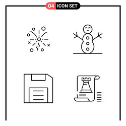 set 4 line style icons for web and mobile vector image