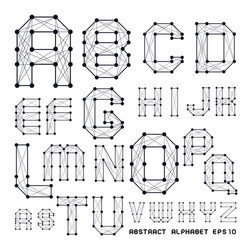 Abstract alphabet with points and being crossed vector