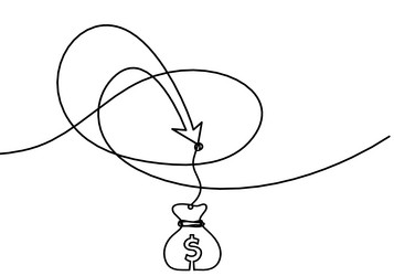 abstract continuous lines arrows with dollar vector image