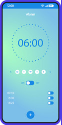 alarm clock app smartphone interface template vector