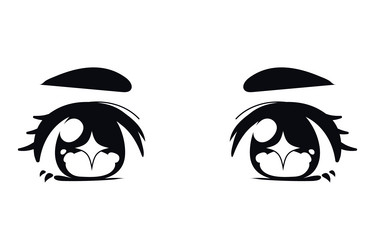 anime cute eyes vector