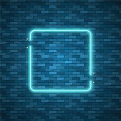 Blue abstract neon square shape vector