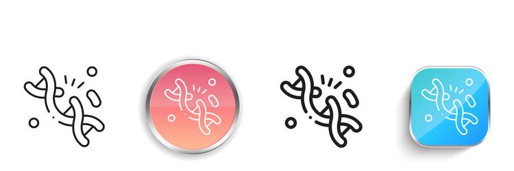 gene mutation icon thin linear regular and button vector image