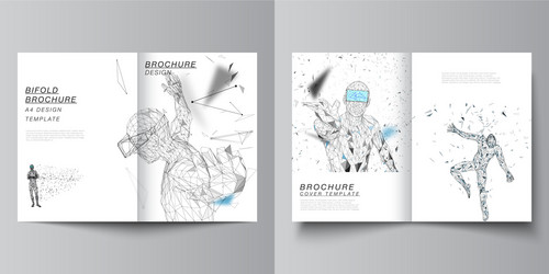 layout of two a4 format cover mockups vector