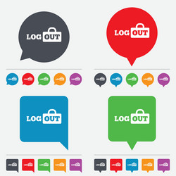 Logout sign icon log out symbol lock vector