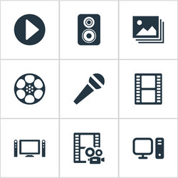 set of simple icons element vector image