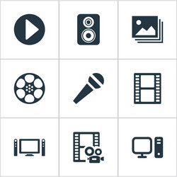 Set of simple icons element vector