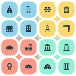 set of simple structure icons vector image