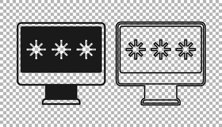 black monitor with password notification icon vector image