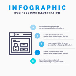browser web lock code blue infographics template vector image