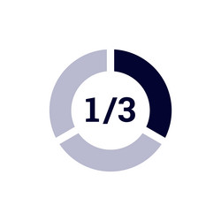 circular progress bar showing one third filled vector image