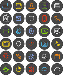 different simple web navigation pictograms collect vector image