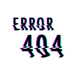 Glitch 404 Error Text vector image