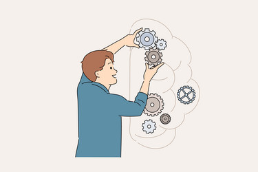 man is developing artificial intelligence vector image