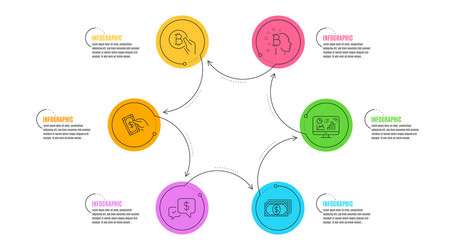 bitcoin think payment and analytics graph icons vector image