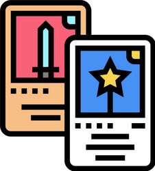 card game geek color icon vector image