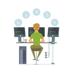 IT Worker Programming Concept vector image