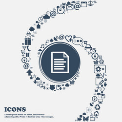 Text file icon sign in the center around many vector