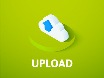 Upload isometric icon isolated on color vector