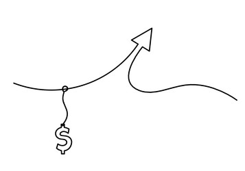 abstract continuous lines arrows with dollar vector image