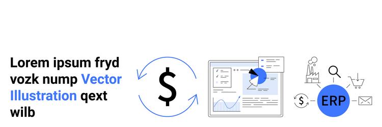 financial analytics and erp systems integration vector image
