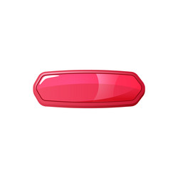 glossy red button game design ui element vector image