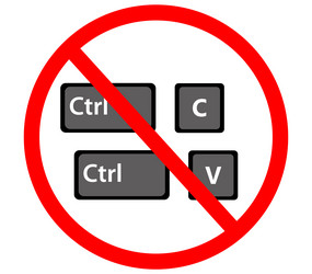 Keyboard button ctrl c v in the white cycle vector