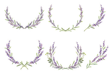 Lavender Wreath Set Vector Image