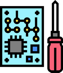 microchip make geek color icon vector image
