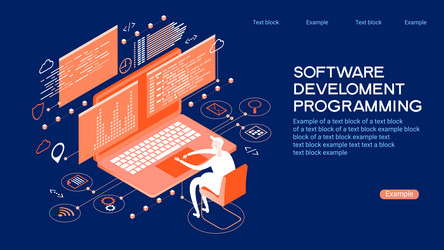 Modern Programming Web Banner vector image