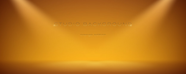orange empty studio with two spotlights soft vector image