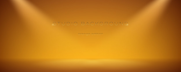 Orange empty studio with two spotlights soft vector