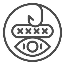 password phishing line icon hook and computer vector image