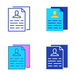 Personal data collection icon set in flat and line vector