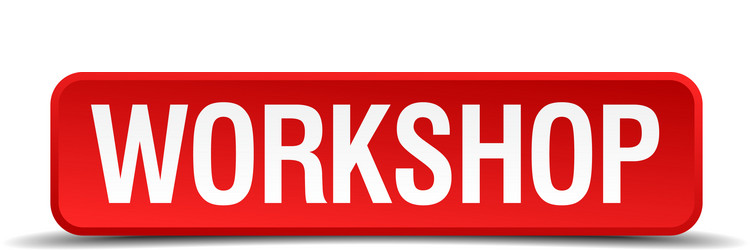 Red 3D Square Button - Workshop vector image