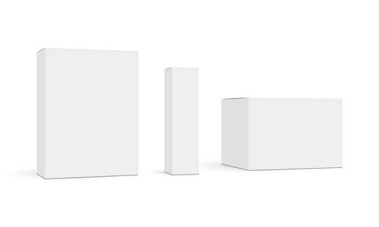 set of packaging rectangular boxes mockups vector image