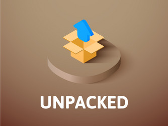 unpacked isometric icon isolated on color vector