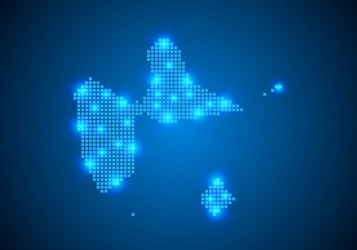 abstract blue background with map internet line vector image