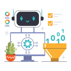 chat bot user integration concept digital vector image