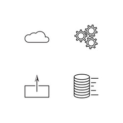 data analytics linear icons set simple outline vector image