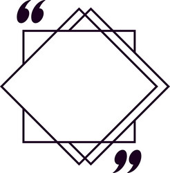 double rhombus frame with quotation marks vector image
