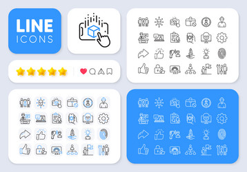 lgbt inspect and like hand line icons for web app vector image