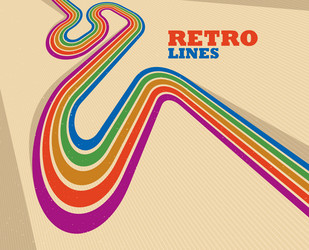 retro style abstract background with curve lines vector image