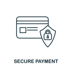 secure payment icon simple element from internet vector image