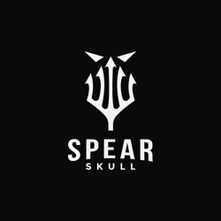 spear and skull logo icon template Vector Image